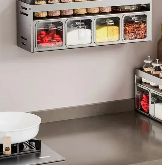 Stainless Steel Wall-Mounted Spice Rack