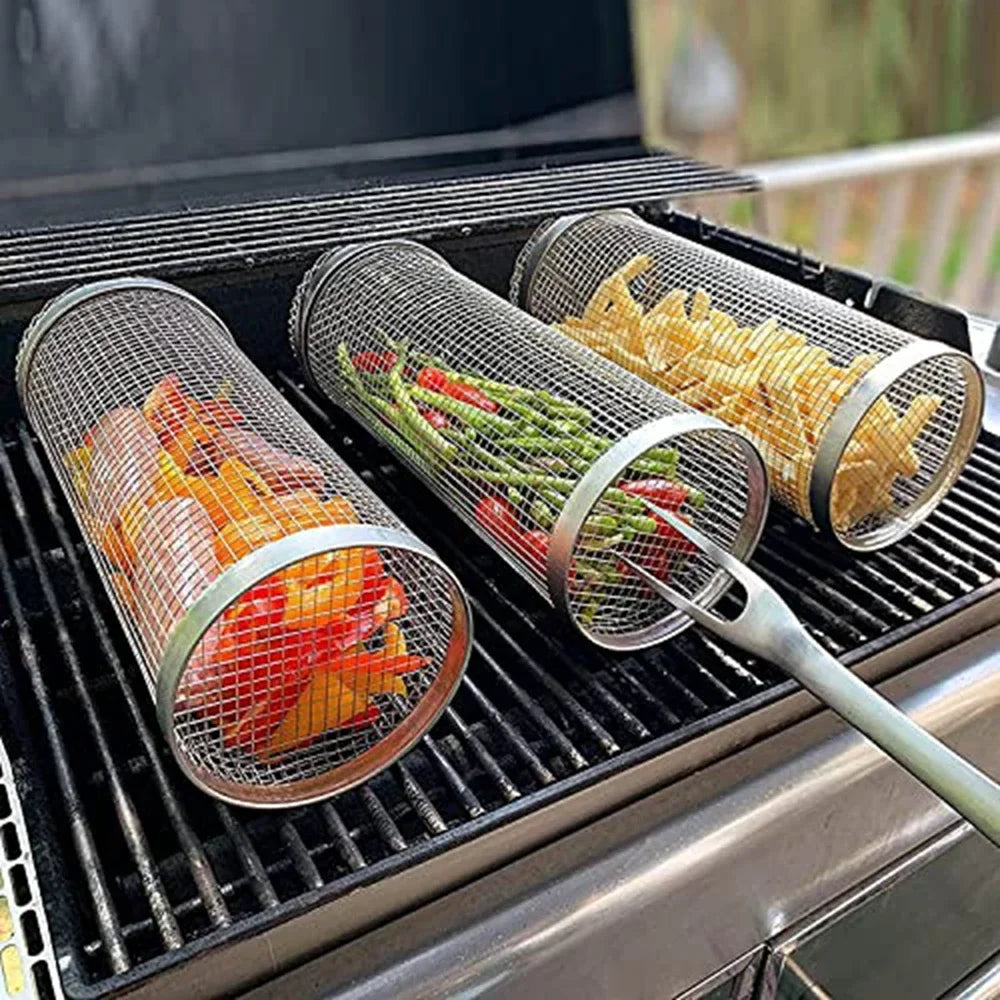 BBQ grill basket
Rolling grill basket
Stainless steel grill basket
Vegetable grill basket
Fish grilling basket
Barbecue grilling accessory
Non-stick grill basket
BBQ cooking tool
Outdoor grilling accessory
Professional BBQ basket
Reusable grill basket
Heat-resistant grill basket
Camping and BBQ gear
Grilling vegetables and fish
Stainless BBQ cookware
