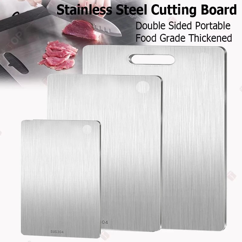 Stainless steel chopping board
Dual-surface cutting board
Kitchen prep board
Non-slip chopping board
Durable cutting board
Reversible kitchen board
Meat and vegetable cutting board
Professional kitchen board
Home cooking essential
Food prep board
Easy-clean chopping board
Heavy-duty cutting board
Stainless kitchen accessory
Multi-purpose chopping board
Chef cutting board