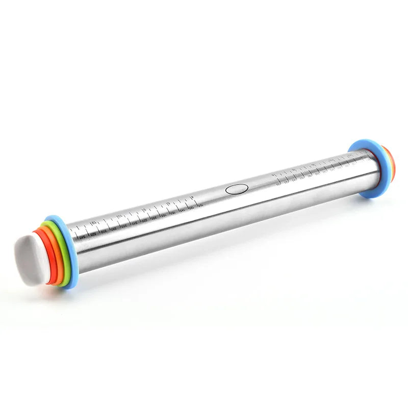 Adjustable rolling pin
Stainless steel rolling pin
Baking rolling pin
Dough rolling tool
Pastry rolling pin
Kitchen baking accessory
Non-stick rolling pin
Adjustable dough roller
Professional baking tool
Cake and pastry rolling pin
Home baking essential
Rolling pin with measurements
Stainless steel kitchen tool
Durable baking rolling pin
Pastry prep tool