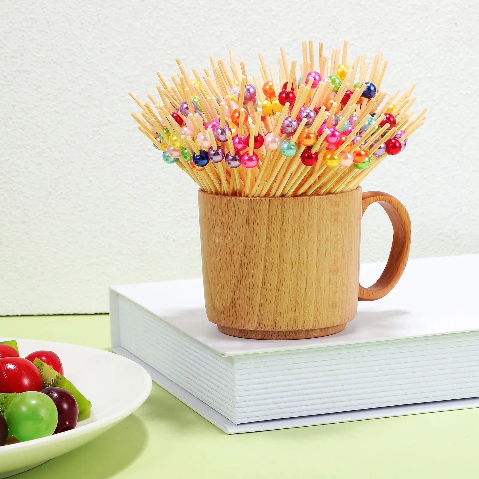 Colorful Pearl Bamboo Cocktail Picks